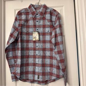 Wrangler Retro Premium Pearl Snap Buttons Western Shirt Bandana Plaid Large NWT